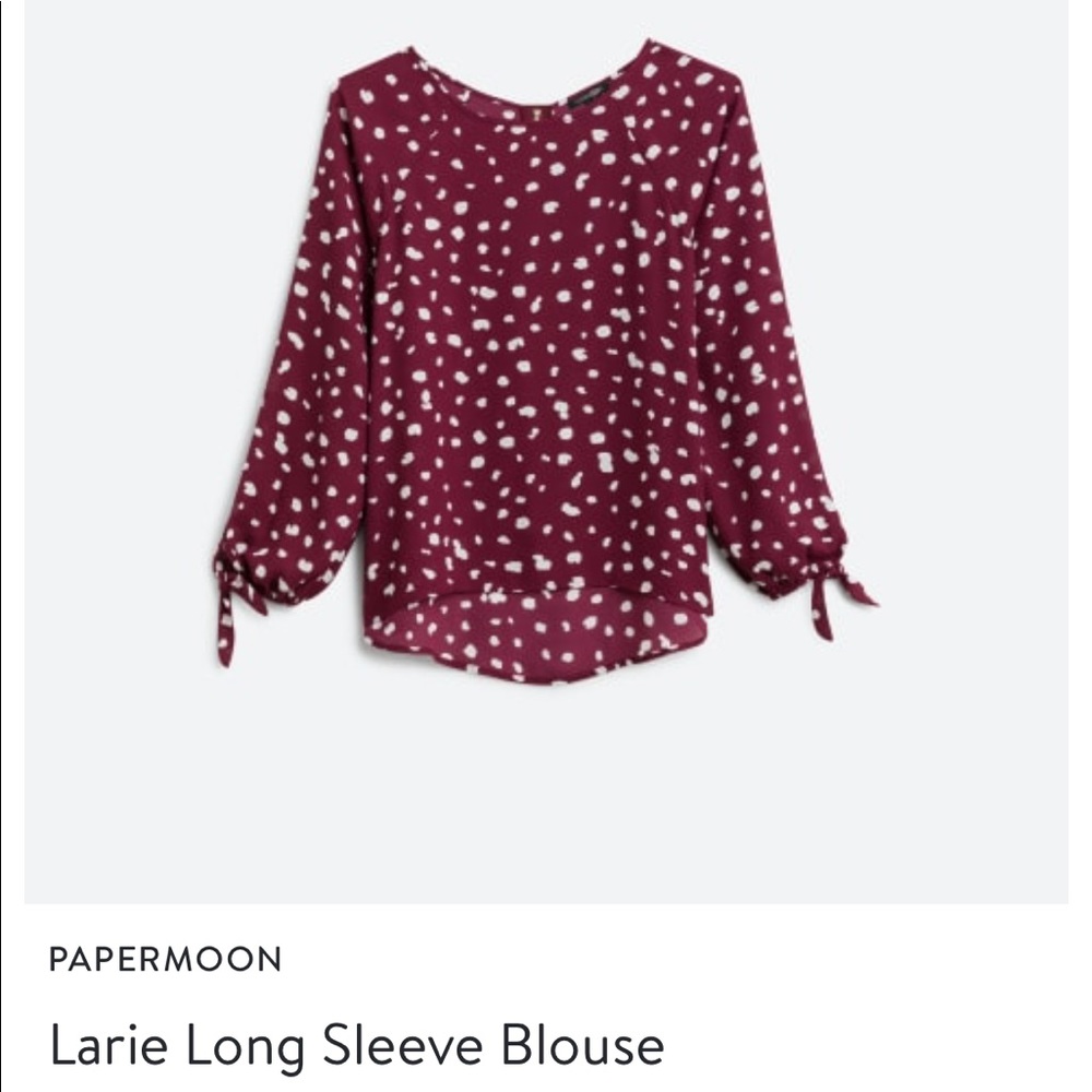 Papermoon Larie Long Sleeve Blouse XSP maroon stitchfix